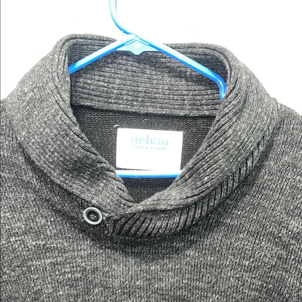 Urban Pipeline -Gray Turtleneck Sweater with Textured Finish